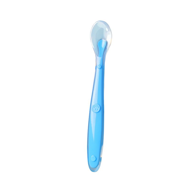 Baby Feeding Spoon Soft Silicone Spoons Training Spoon Temperature Sensing Feeding Feeder Flatware for Child kids Infants