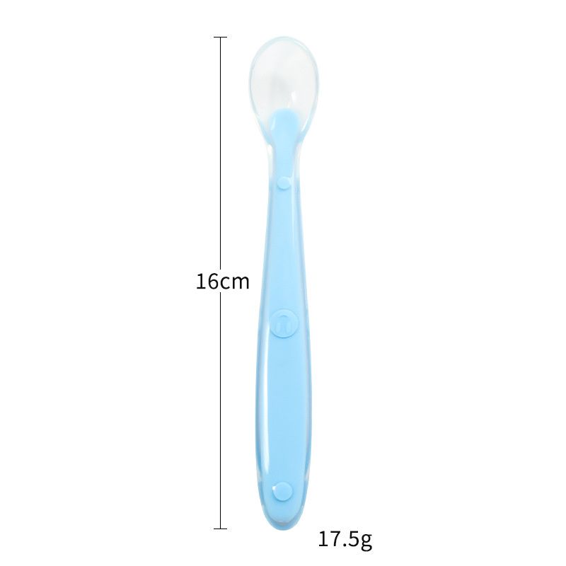 Baby Feeding Spoon Soft Silicone Spoons Training Spoon Temperature Sensing Feeding Feeder Flatware for Child kids Infants