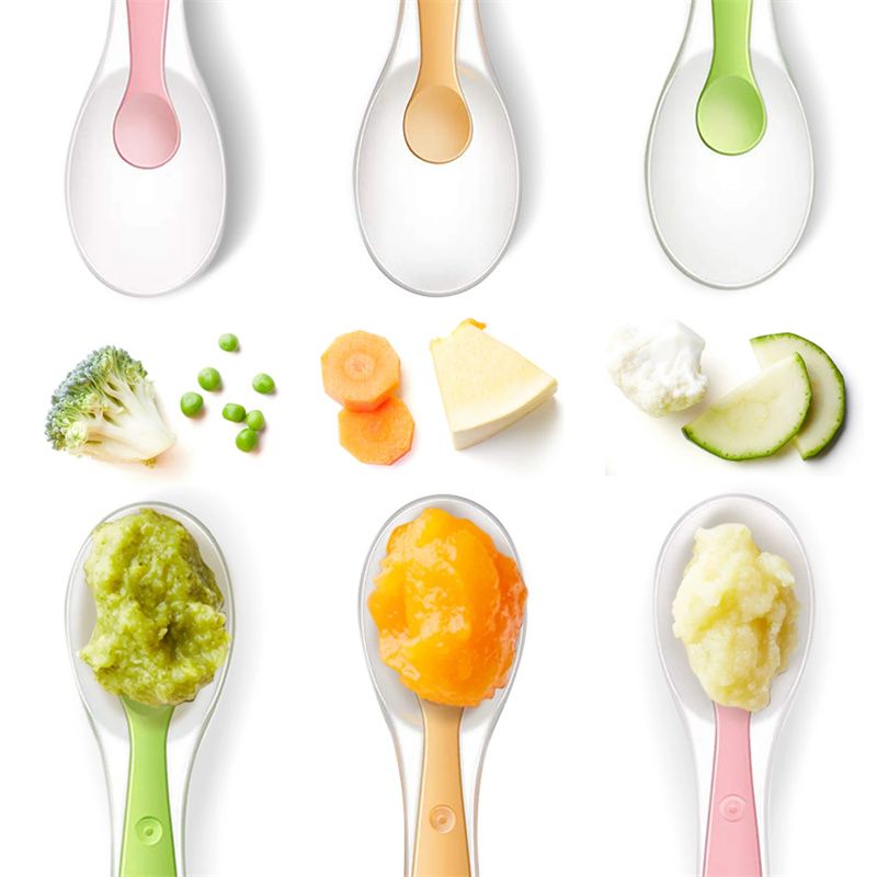 Baby Feeding Spoon Soft Silicone Spoons Training Spoon Temperature Sensing Feeding Feeder Flatware for Child kids Infants