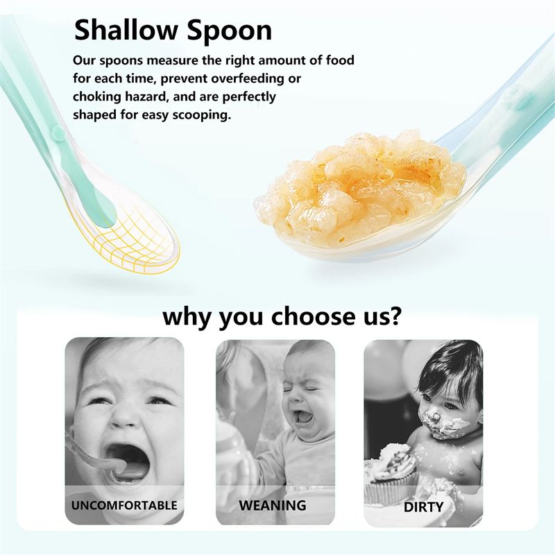 Baby Feeding Spoon Soft Silicone Spoons Training Spoon Temperature Sensing Feeding Feeder Flatware for Child kids Infants