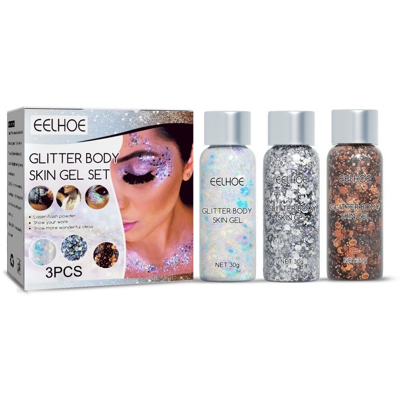 EELHOE sequin gel set gel glitter makeup fish scale sequin stage performance eye shadow makeup props view 8
