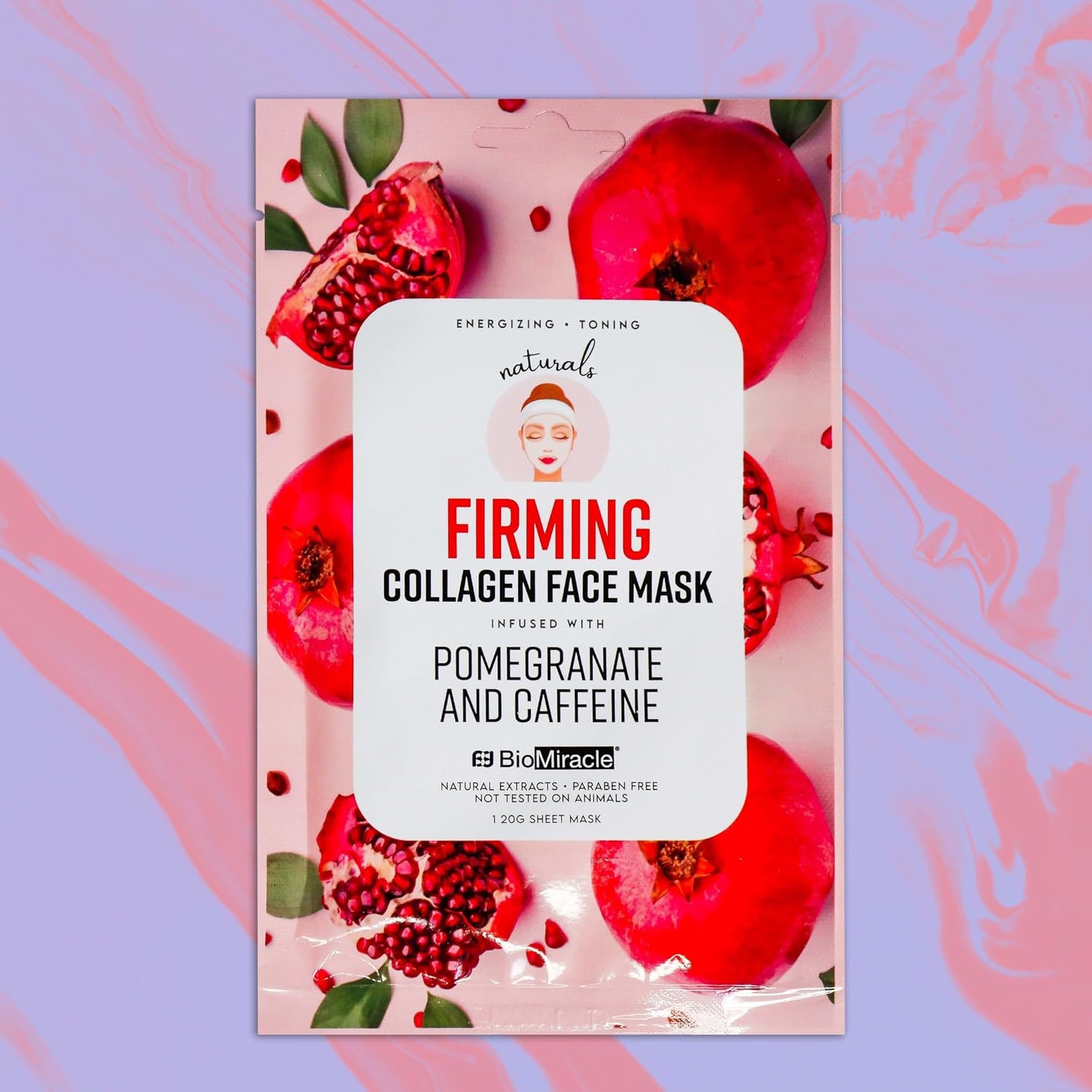 Bio Miracle Firming Collagen Face Mask Infused with Pomegranate and Caffeine