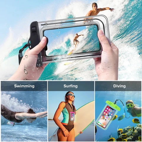 Waterproof Mobile Phone Cases Transparent Phone Underwater Storage Bag Swimming Diving Protective Swimming Bags Waterproof Phone Case Water proof Bag Mobile Phone Pouch PV Cover