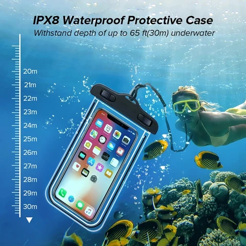 Waterproof Mobile Phone Cases Transparent Phone Underwater Storage Bag Swimming Diving Protective Swimming Bags Waterproof Phone Case Water proof Bag Mobile Phone Pouch PV Cover