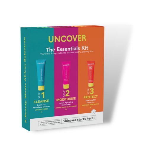 Uncover Essentials Skincare Kit – (Cleanser 120ml , Moisturizer 100ml, Sunscreen 80ml)
