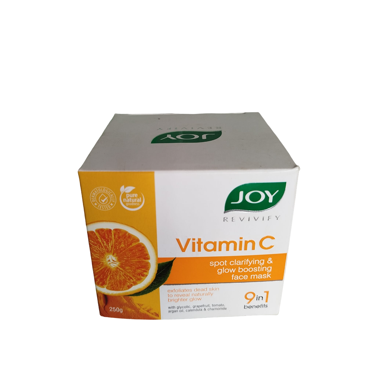 Joy 9in1 Spots Clarifying & Glow Boosting Face Mask with Vitamin C & Glycolic Acid. Exfoliates, Glows, Brightens, Remove Dark Spots, Wrinkles, Fine lines, Marks, Blemishes, dirt & Polishes Impurities.