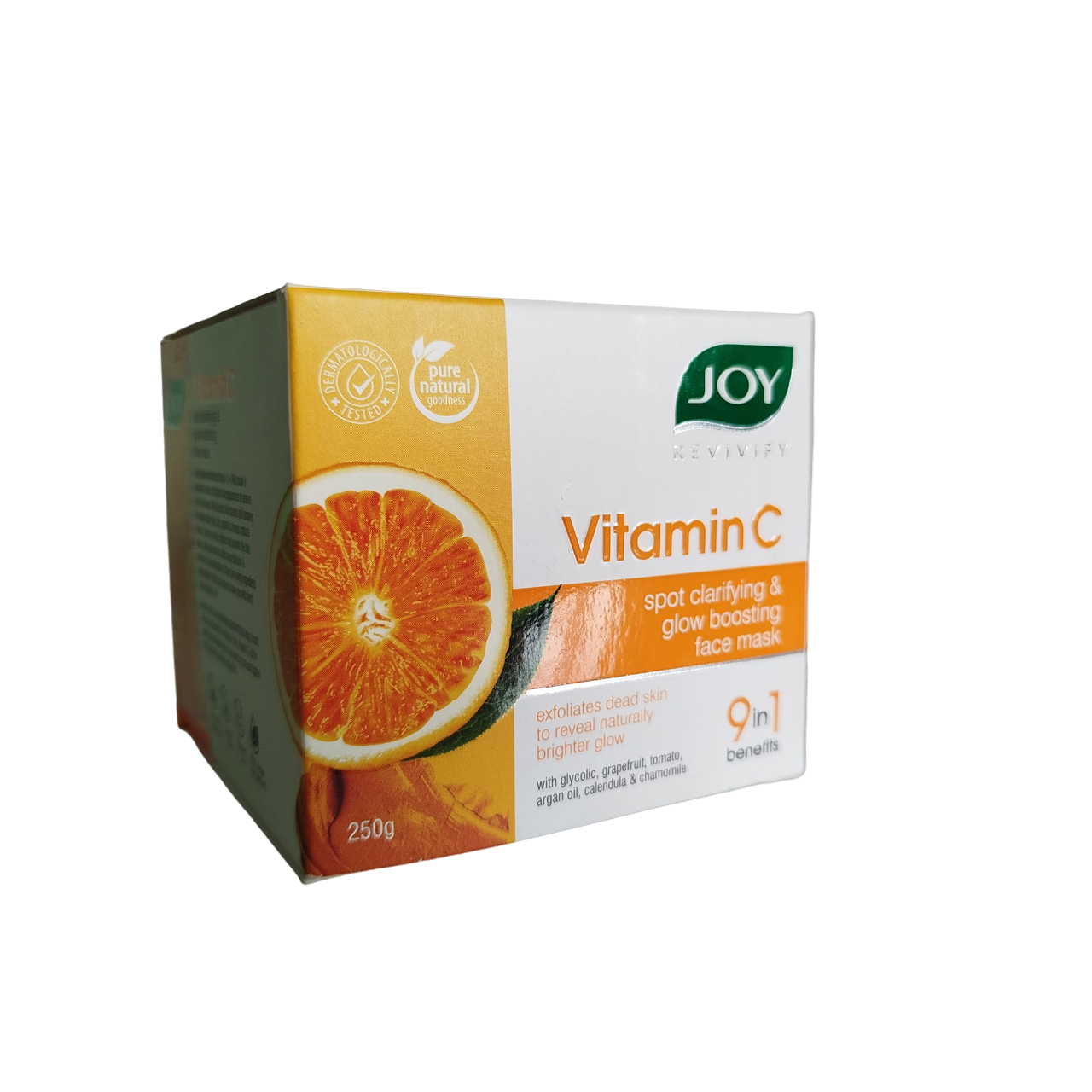 Joy 9in1 Spots Clarifying & Glow Boosting Face Mask with Vitamin C & Glycolic Acid. Exfoliates, Glows, Brightens, Remove Dark Spots, Wrinkles, Fine lines, Marks, Blemishes, dirt & Polishes Impurities.