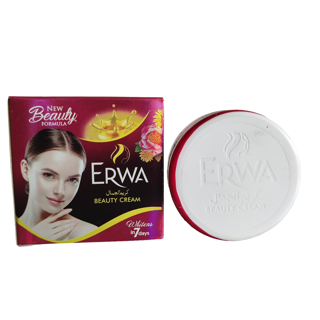 Erwa new beauty formula Beauty Face Cream. Prevent skin sagging, Wrinkles, Hydrates, Brightens, Fade Dark Spots, Evens the complexion, Glows, Make skin fair & Transparent and Offer UV-Rays Protection.