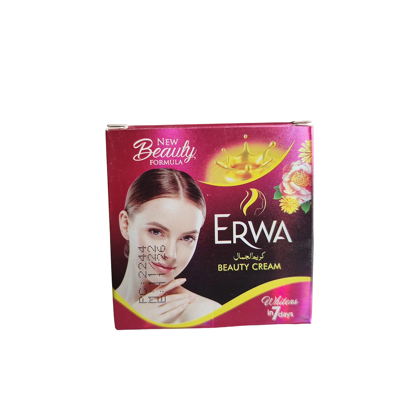 Erwa new beauty formula Beauty Face Cream. Prevent skin sagging, Wrinkles, Hydrates, Brightens, Fade Dark Spots, Evens the complexion, Glows, Make skin fair & Transparent and Offer UV-Rays Protection.