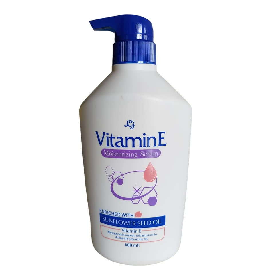 LJ Vitamin E Moisturizing Serum Lotion with Sunflower Seed Oil. Removes Wrinkles, Fine Lines, Smooths Softens, Glows, Nourishes, Unifies & Evens the skin tone