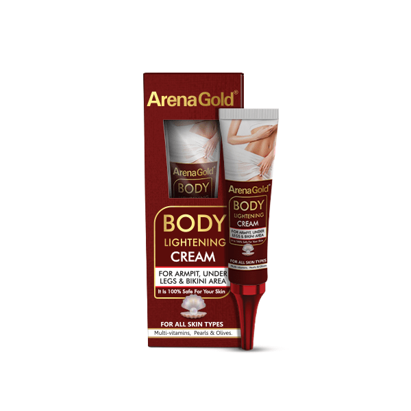 Arena Gold Body Lightening Cream for Armpit, Under Legs & Bikini Area. Removes Dark Spots, Dark Areas,  Scars, Lightens the skin, Brightens, Moisturizes, Smooth and Evens the skin tone