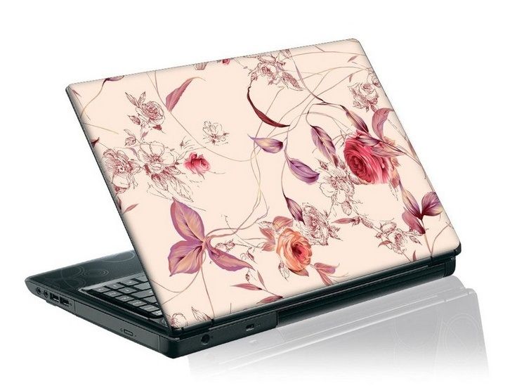 BROWN FLOWER LAPTOP SKIN/COVER/STICKER, for Laptop size 11" 13.3" 14" 15" 15.4" 15.6 Universal Vinyl Skin Sticker Cover.