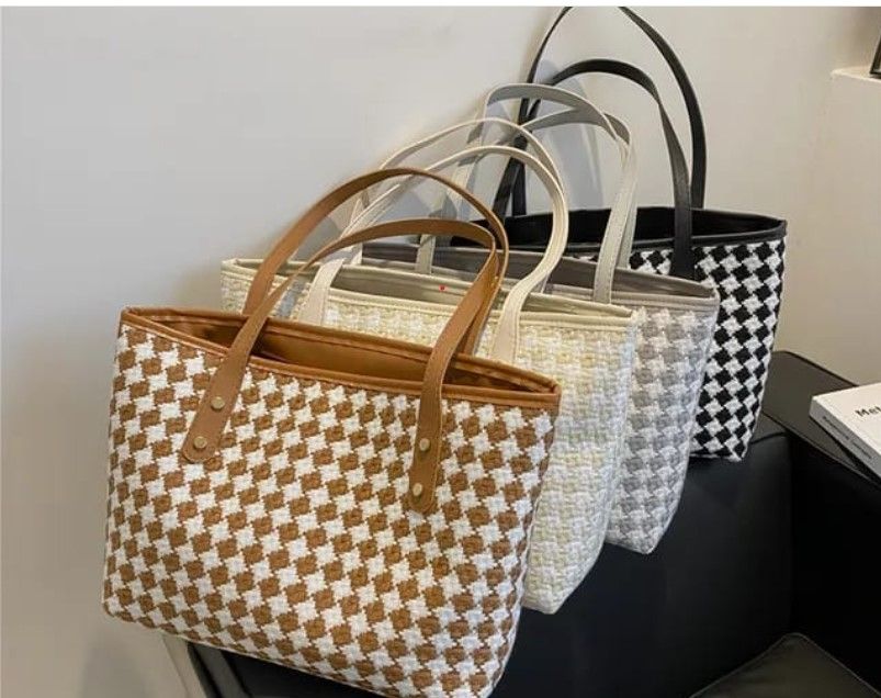New arrival Checked Handbags Large Capacity Ladies Bags Fashion Single Shoulder Bags Splicing Tote Women's Bags