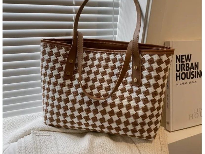 New arrival Checked Handbags Large Capacity Ladies Bags Fashion Single Shoulder Bags Splicing Tote Women's Bags
