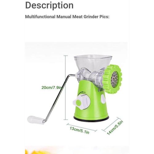 Manual Meat Mincer,Pasta Maker And Vegetables