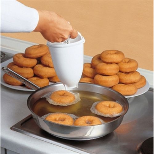 Plastic Doughnut Maker Machine Mold DIY Tool Kitchen Pastry Making Bake Ware Kitchen Accessories White Practical Moule Donut