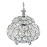 Crystal Candle Holder Jewelry Box Table Candle Shade For Home Silver