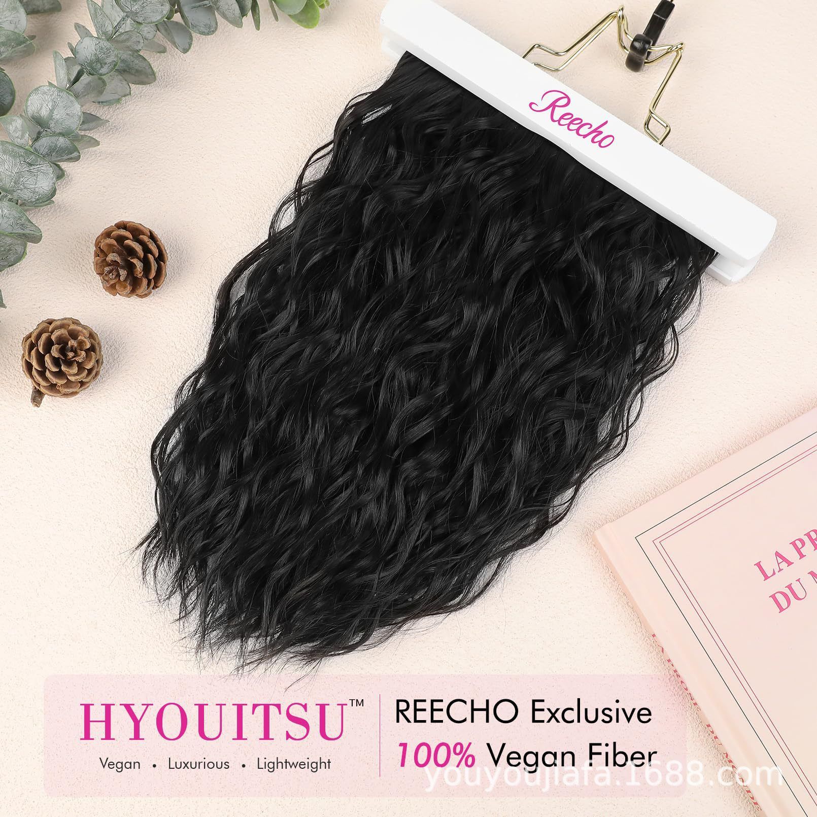 4pcs/set clip hair extension sythentic hair water wave texture 12" hair extension