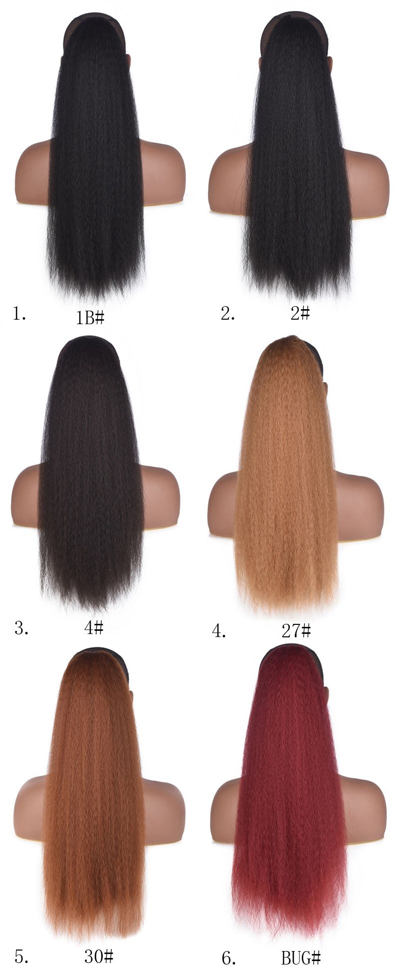 22" Sythentic Hair Extension Straight Ponytail Hair Extension for Africa Girl