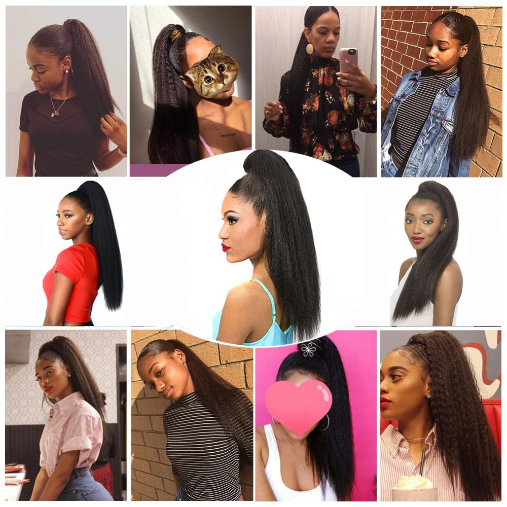 22" Sythentic Hair Extension Straight Ponytail Hair Extension for Africa Girl