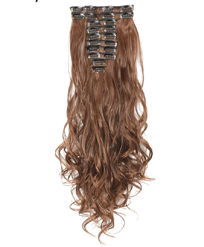 26“ Africa wig synthetic 12pcs clip hair extension water wave black hair extension