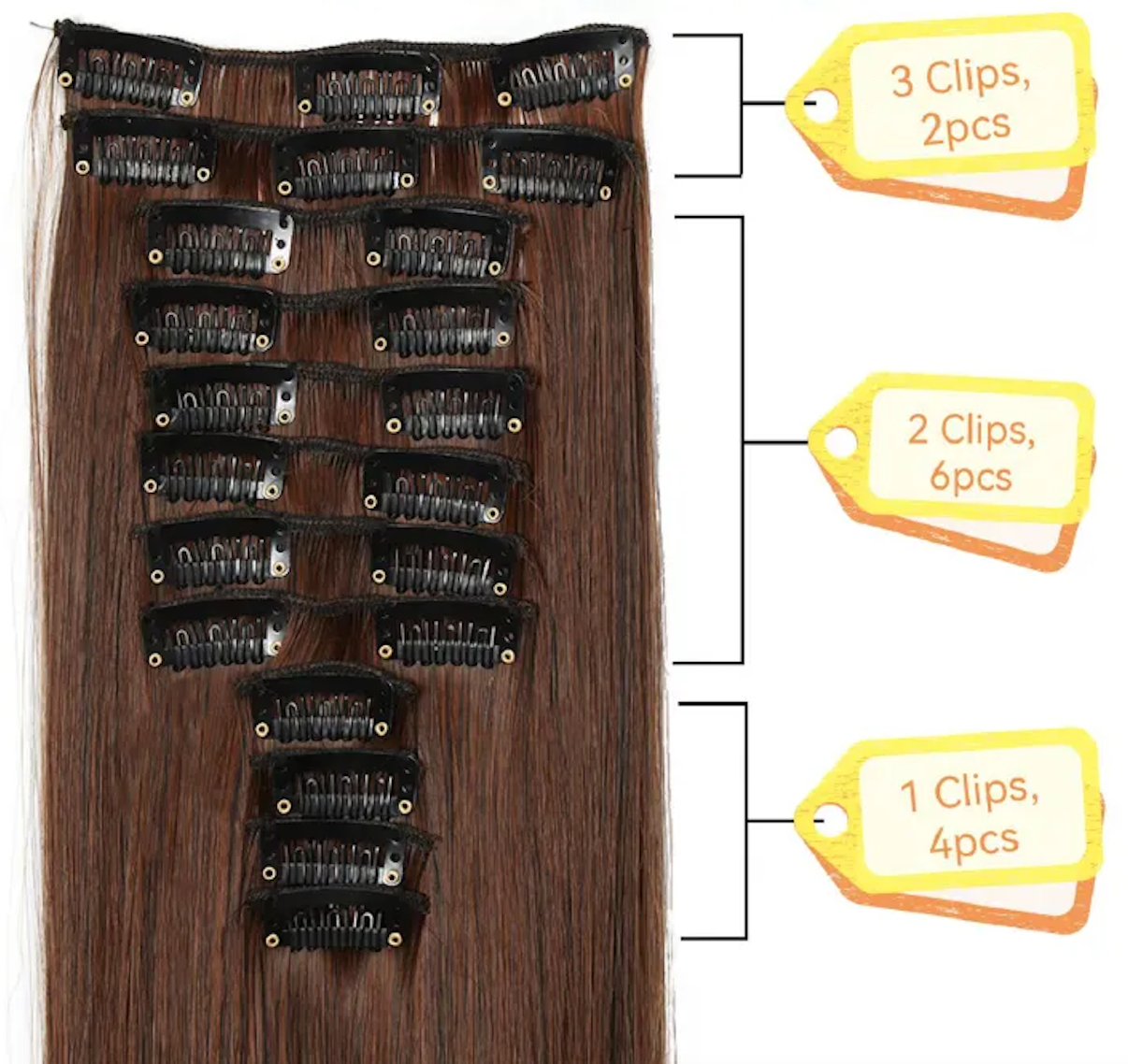 26“ Africa wig synthetic 12pcs clip hair extension water wave black hair extension