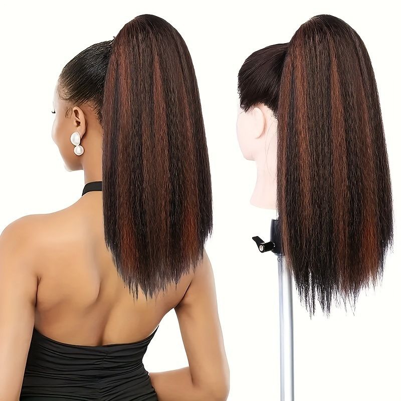 2024 New Africa claw clip ponytail hair extension synthetic hair yark straight hair extension