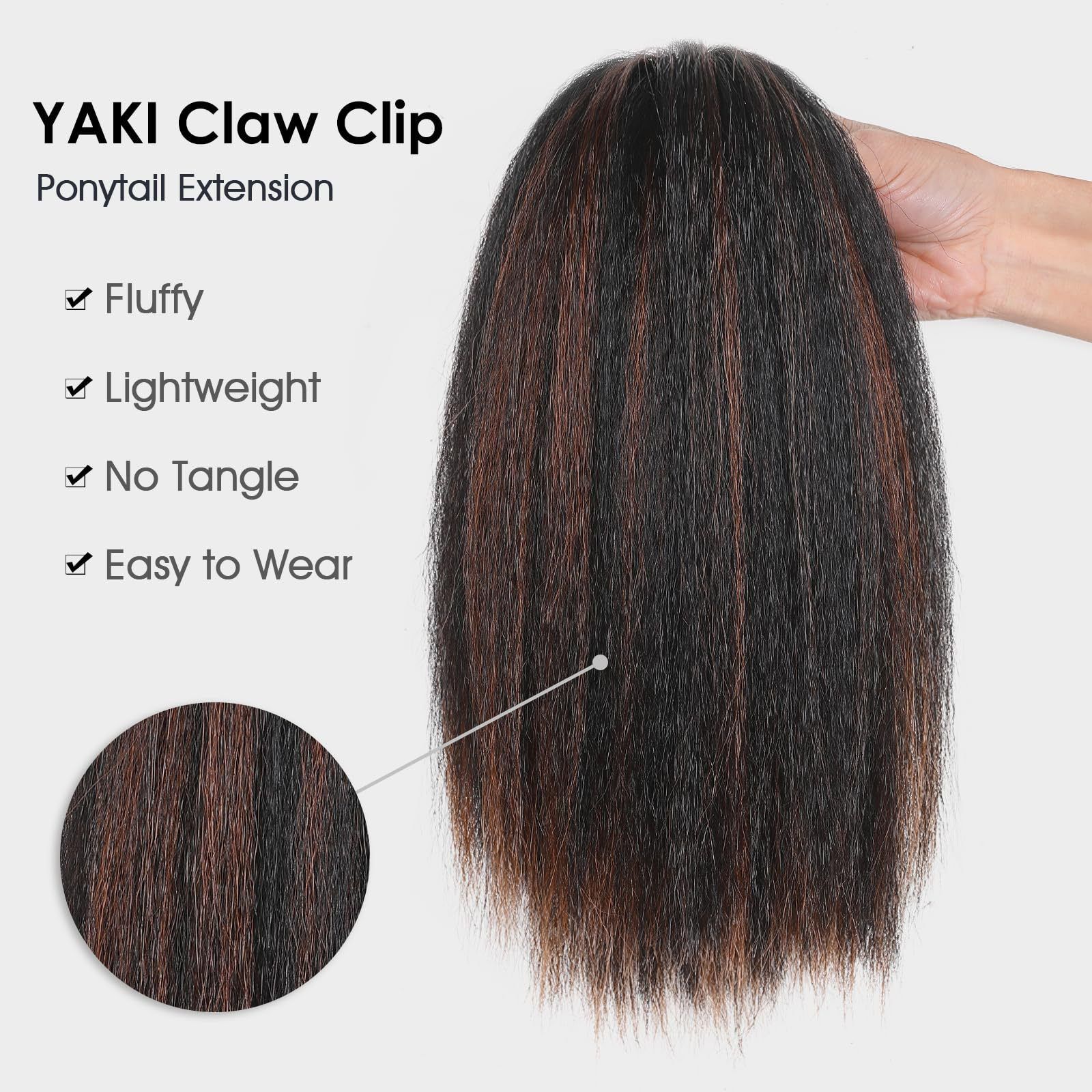 2024 New Africa claw clip ponytail hair extension synthetic hair yark straight hair extension