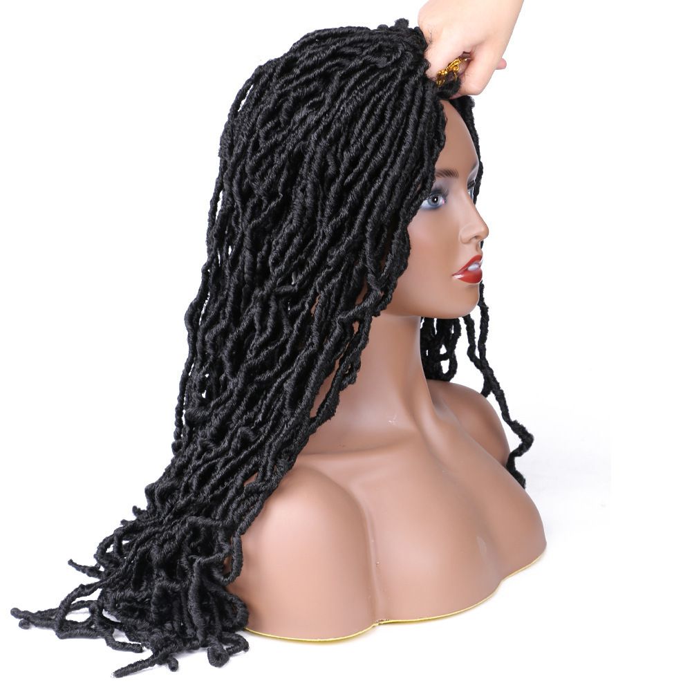 24 inch earthworm worm Nu locs Faux locs African dreadlocks chemical fiber crochet hair braided hair wig braid
