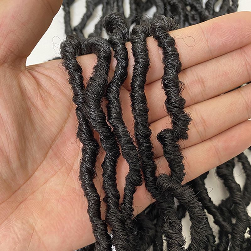 24 inch earthworm worm Nu locs Faux locs African dreadlocks chemical fiber crochet hair braided hair wig braid
