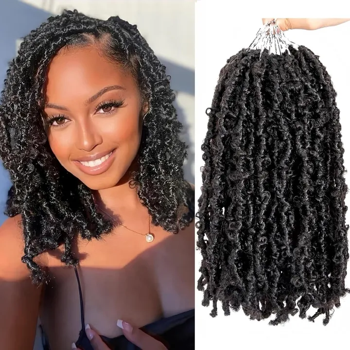 24 inch earthworm worm Nu locs Faux locs African dreadlocks chemical fiber crochet hair braided hair wig braid