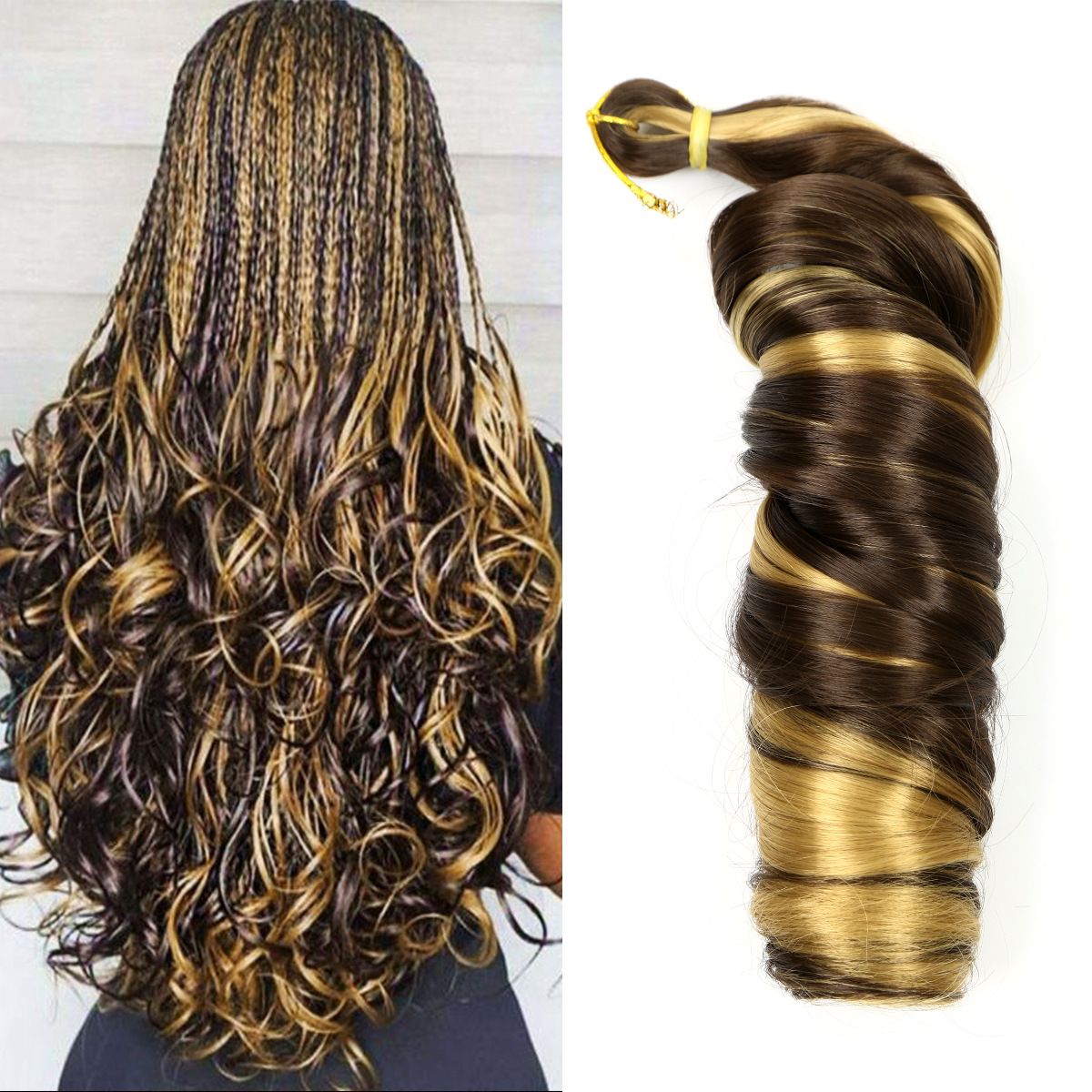 Big roll 24inch wigFrench Loose spiral  Crochet Brai
ds Hai African dreadlocks chemical fiber crochet hair braided hair wig braid