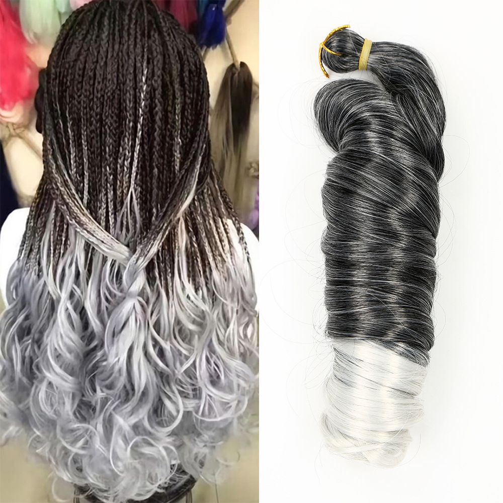 Big roll 24inch wigFrench Loose spiral  Crochet Brai
ds Hai African dreadlocks chemical fiber crochet hair braided hair wig braid