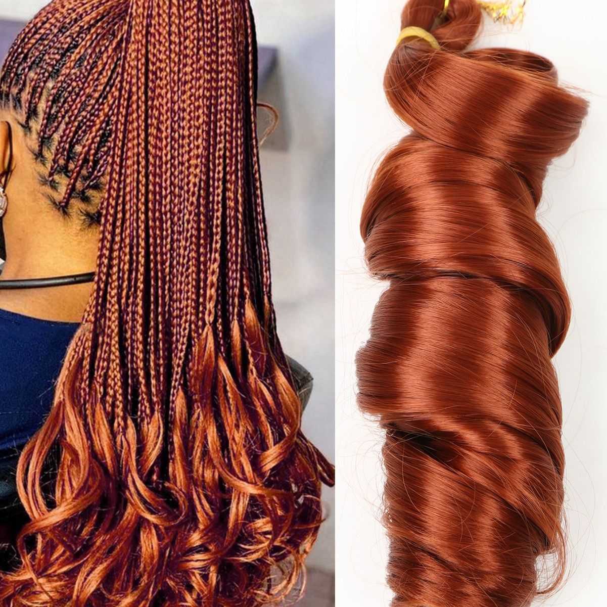 Big roll 24inch wigFrench Loose spiral  Crochet Brai
ds Hai African dreadlocks chemical fiber crochet hair braided hair wig braid