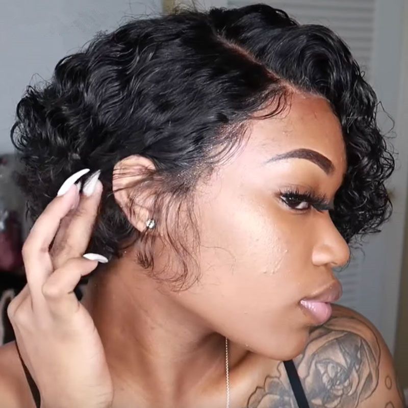 10“ Fashion Short hair bob wig Africa curly hair black synthetic hair wig for Africa women