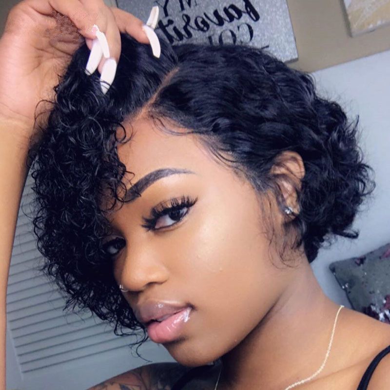 10“ Fashion Short hair bob wig Africa curly hair black synthetic hair wig for Africa women