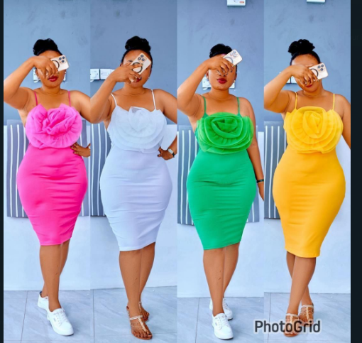 front round flower ruffle dress