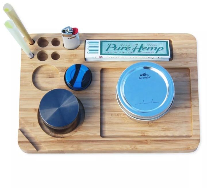 Bamboo wood rolling tray handmade multifunctional tray. high quality material
herb accessories