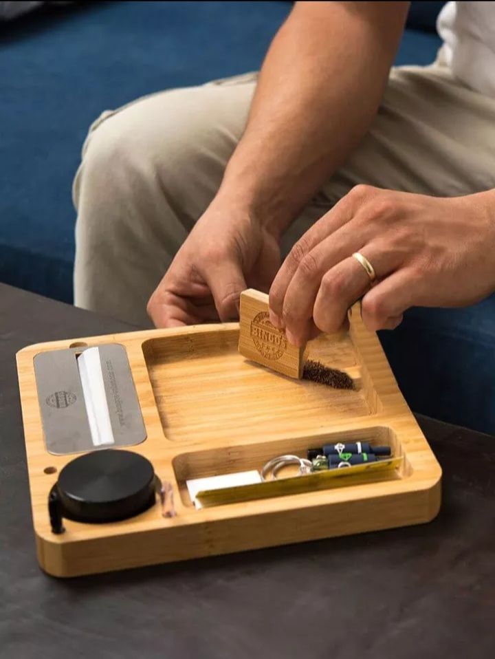 Bamboo wood rolling tray handmade multifunctional tray. high quality material
herb accessories