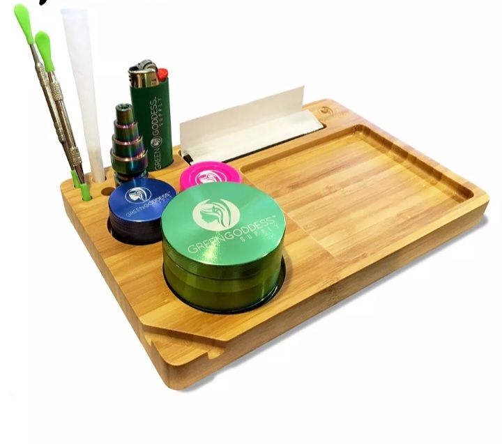 Bamboo wood rolling tray handmade multifunctional tray. high quality material
herb accessories