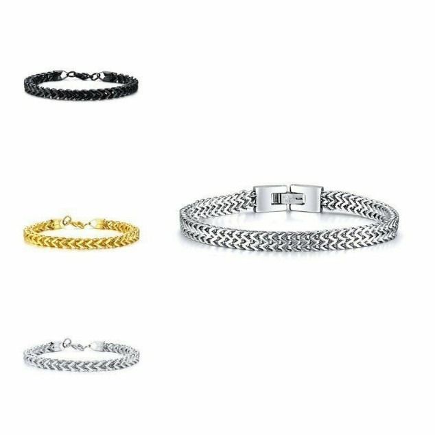 2024 Africa Fashion New Titanium Steel Men's Bracelet Domineering Cool Business Men Male Collegue Students Jewellry Gold Silver Black 3 Colors 3PCS/Set Men's Personality Charm Bracelet