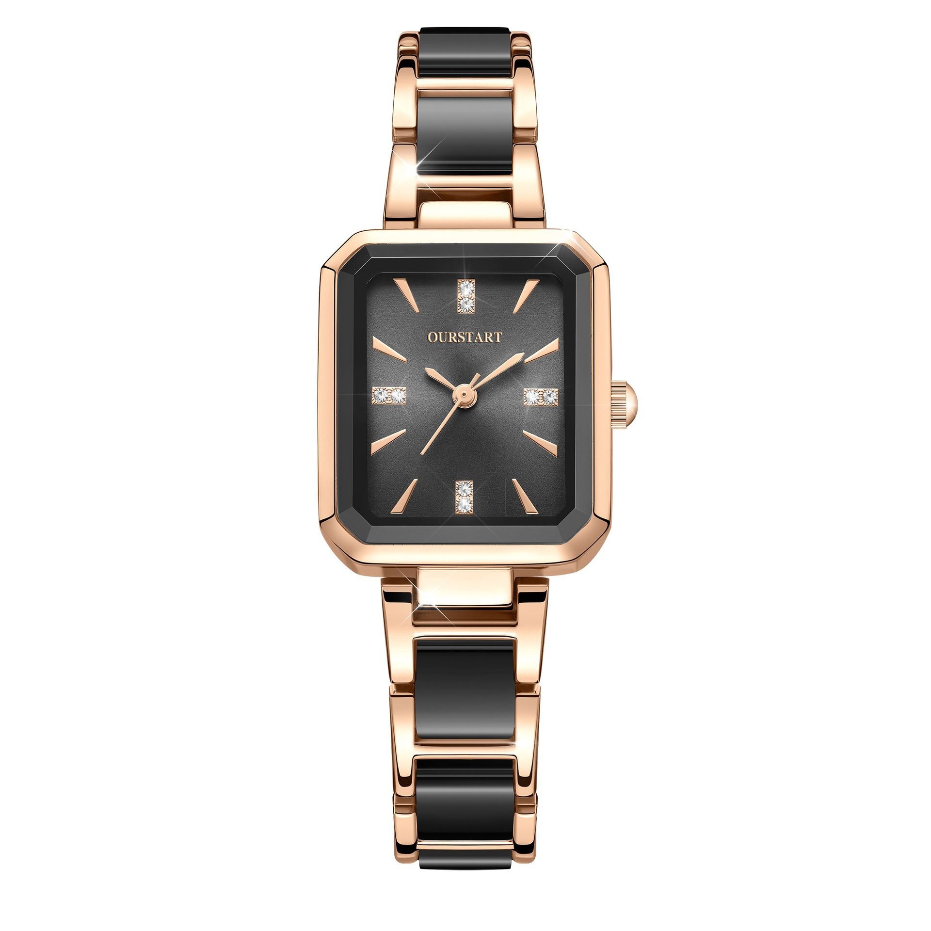 Square fashion temperament diamond square light luxury bracelet watch simple women's watch niche literature
