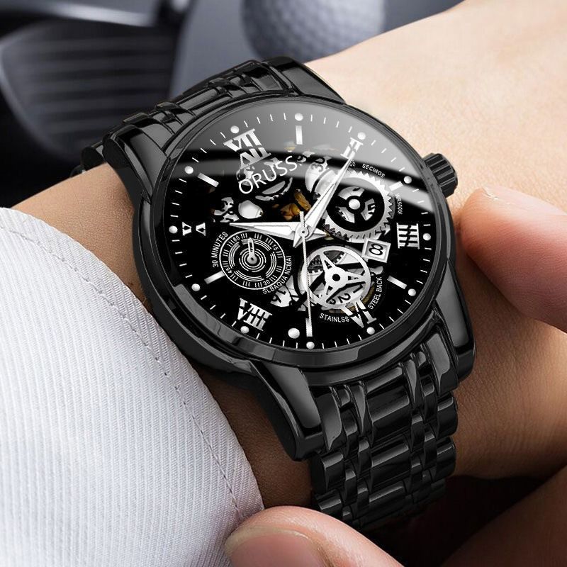 Swiss Brand Genuine Men's Watch Luminous Waterproof Fashionable And Personalized Design New Fully Automatic Movement Men's Watch Business Watch Personalized Cool Boy Trendy Men's Watch
