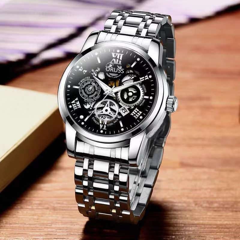 Swiss Brand Genuine Men's Watch Luminous Waterproof Fashionable And Personalized Design New Fully Automatic Movement Men's Watch Business Watch Personalized Cool Boy Trendy Men's Watch