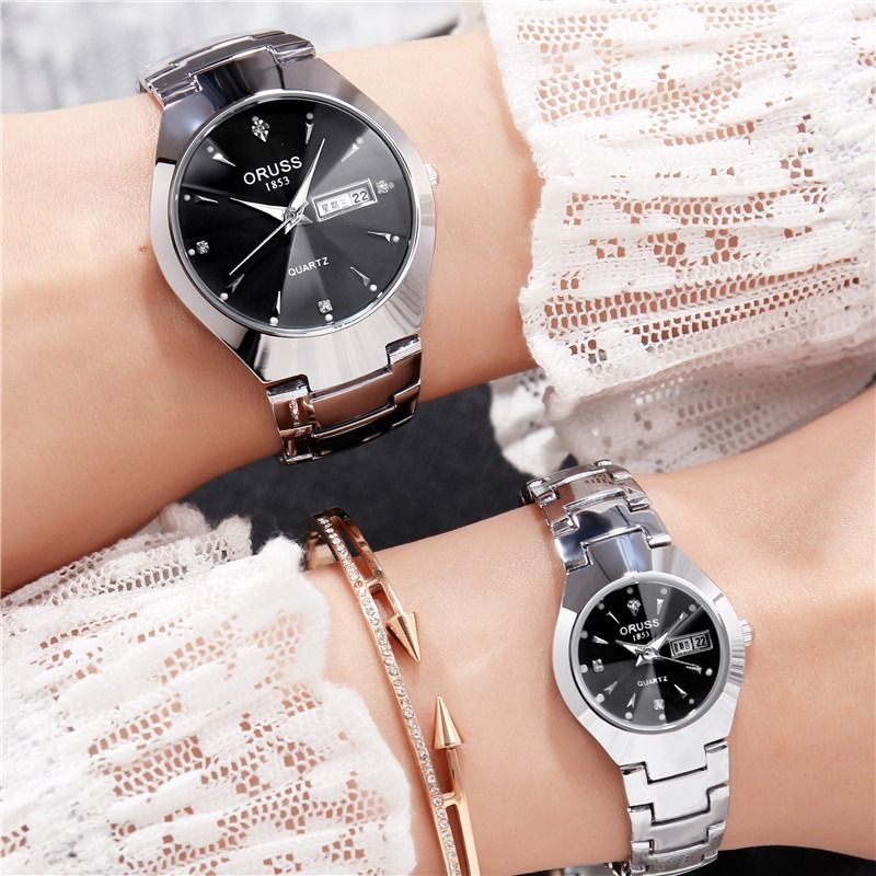 Oryshi Couple Watch Men's And Women's Gift Watch Night Glow Fashion Men's And Women's Pair Student Watch Business Watch Leisure Couple Watch Men's And Women's Love Fashion Gift