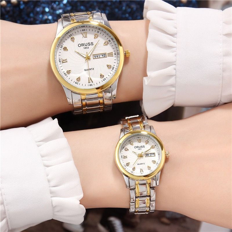 Oryshi Couple Watch Men's And Women's Gift Watch Night Glow Fashion Men's And Women's Pair Student Watch Business Watch Leisure Couple Watch Men's And Women's Love Fashion Gift