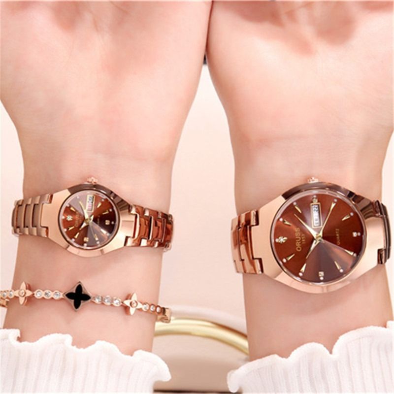 Oryshi Couple Watch Men's And Women's Gift Watch Night Glow Fashion Men's And Women's Pair Student Watch Business Watch Leisure Couple Watch Men's And Women's Love Fashion Gift