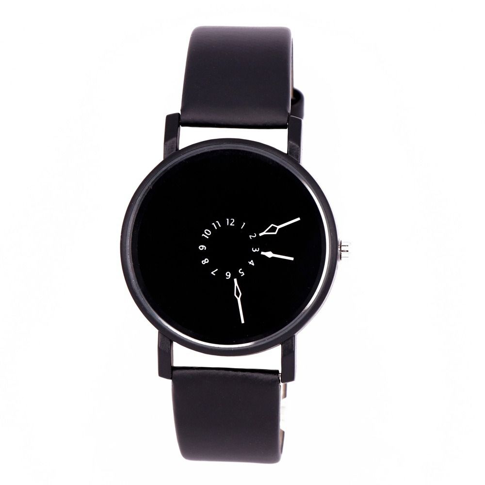 Africa Hot Selling 2024 New Concept Personalized Inverted Pointer Quartz Men's / Women's Watch Korean Edition Simplified Black And White Couple Gift Table Popular Student Classmate