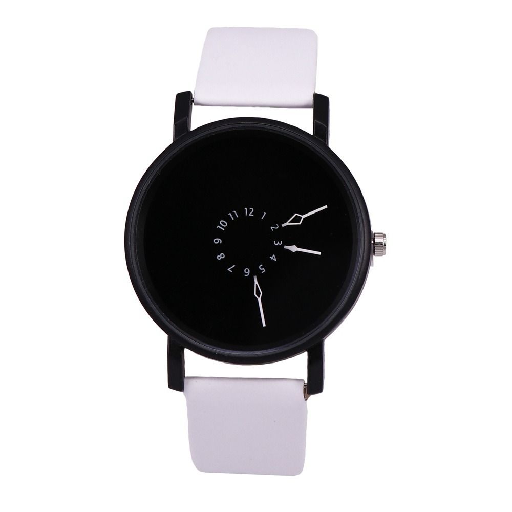 Africa Hot Selling 2024 New Concept Personalized Inverted Pointer Quartz Men's / Women's Watch Korean Edition Simplified Black And White Couple Gift Table Popular Student Classmate
