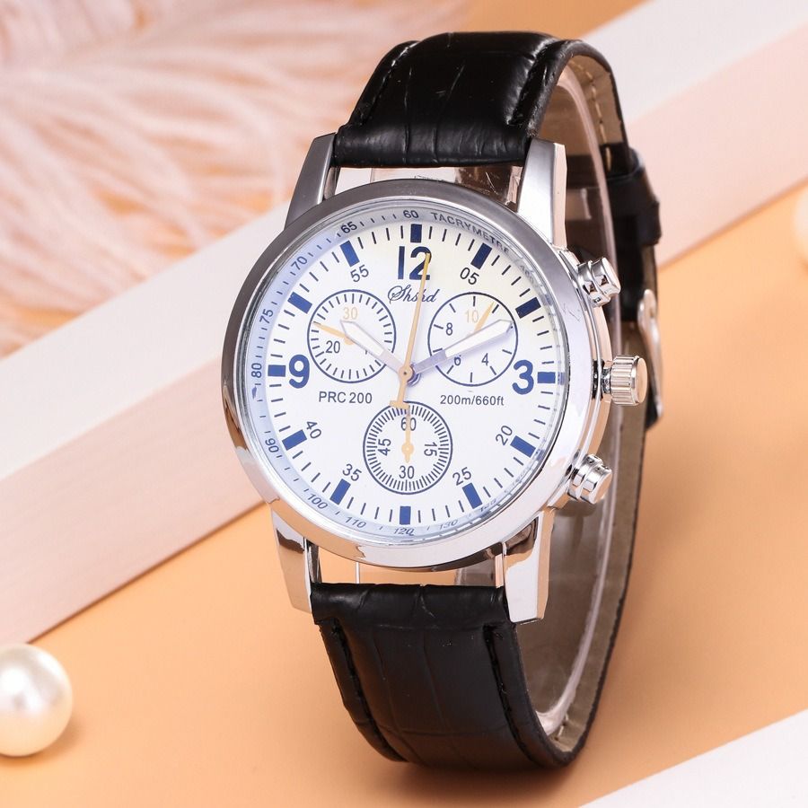 2024 Wholesale Fashionable Hot Selling Belt Quartz Watch For Men Wholesale Men's Watch Fake Three Eyes Gift Watch Leisure Watch Minimalist Quartz Watch